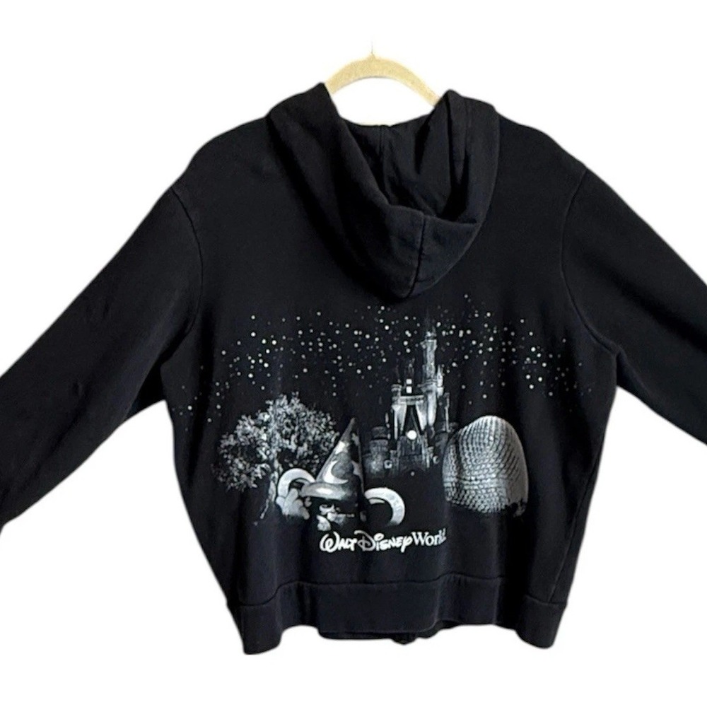 Walt Disney World Women'sβ Black Full Zip Hoodie Sweatshirt Size 1X - Picture 2 of 7